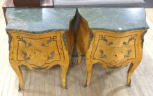 PAIR OF MARBLE TOP LAMP COMMODES