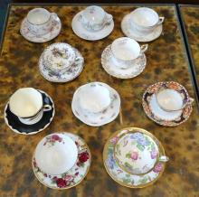 TEN CUPS AND SAUCERS