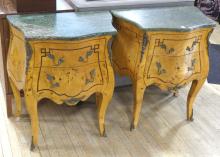 PAIR OF MARBLE TOP LAMP COMMODES