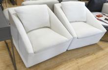 PAIR OF DELPHINE SWIVEL CHAIRS