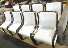 SET OF EIGHT DESIGNER DINING CHAIRS