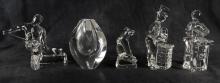 FOUR SCANDINAVIAN PAPERWEIGHTS AND VASE