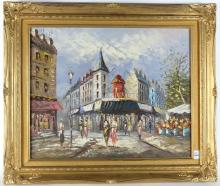 PARIS STREET SCENE OIL