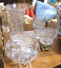 CRYSTAL VASES AND BOWLS