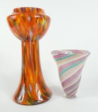 TWO ART GLASS VASES