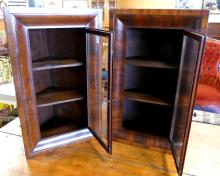 PAIR OF HANGING CORNER CABINETS