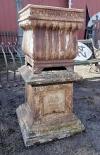 ANTIQUE URN ON STAND