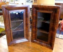 PAIR OF HANGING CORNER CABINETS