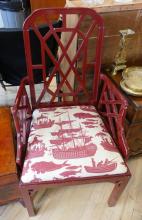 PAIR OF PAINTED DECORATOR ARMCHAIRS