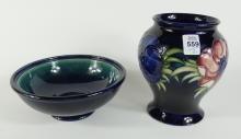 MOORCROFT "ANEMONE" VASE AND BOWL