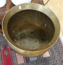 LARGE BRASS JARDINIERE ON STAND