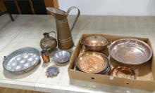 BOX LOT OF COPPER ITEMS