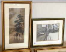 FOUR PIECES OF FRAMED ARTWORK