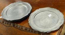 SET OF ANTIQUE PEWTER DINNER PLATES