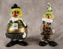 TWO VENETIAN GLASS "CLOWN" FIGURINES