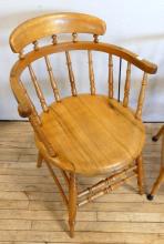 PAIR OF EARLY PINE CAPTAIN'S CHAIRS