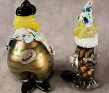 TWO VENETIAN GLASS "CLOWN" FIGURINES