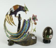 TWO CHINESE CLOISONNE FIGURINES