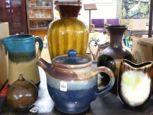 SIX PIECES OF ART POTTERY