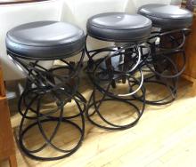 SET OF THREE DESIGNER BAR STOOLS