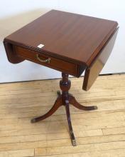 PAIR OF MAHOGANY LAMP TABLES