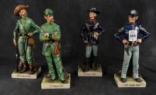 FOUR CAPODIMONTE "CIVIL WAR SOLDIER" FIGURINES