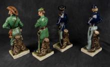 FOUR CAPODIMONTE "CIVIL WAR SOLDIER" FIGURINES