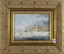 PAIR DUTCH OILS ON PANEL