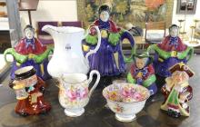 TEA SET, CHARACTER JUGS, ETC.