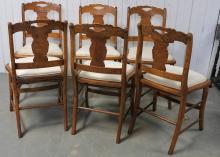 SIX ANTIQUE BIRDSEYE MAPLE CHAIRS
