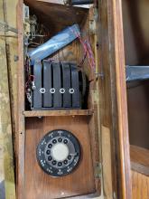 ANTIQUE OAK WALL PHONE