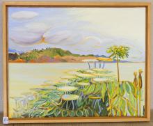 PAIR OF "PORT STANLEY" OIL PAINTINGS