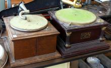 TWO TABLE TOP GRAMOPHONES