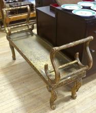 ANTIQUE GILDED WOOD BENCH