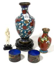 CHINESE CLOISONNE AND IVORY CARVING