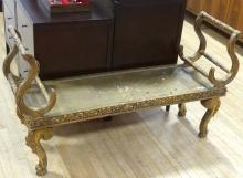 ANTIQUE GILDED WOOD BENCH
