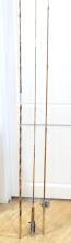 THREE VINTAGE BAMBOO FISHING RODS