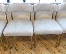 SIX REMY LEATHER DINING CHAIRS