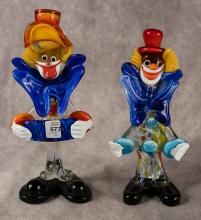 TWO MURANO GLASS "CLOWN" FIGURINES