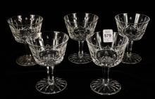 FIVE WATERFORD STEMMED GLASSES