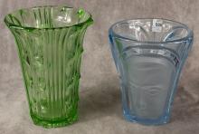 TWO ART GLASS VASES