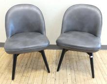 PAIR OF POLLOCK SWIVEL SIDE CHAIRS