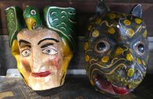 FOUR MEXICAN WALL MASKS