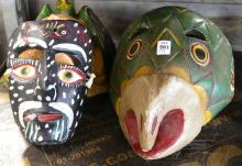 FOUR MEXICAN WALL MASKS