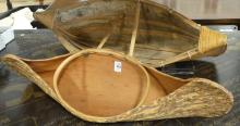 TWO BIRCH BARK CANOE MODELS