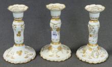 SET OF FRENCH PORCELAIN CANDLESTICKS