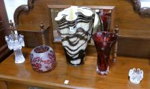 ART GLASS VASES AND CANDLEHOLDERS