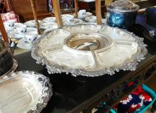 FOUR SILVERPLATE SERVING PIECES