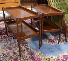 PAIR OF MAHOGANY END TABLES