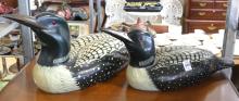 TWO WOODEN "LOON" DECOYS